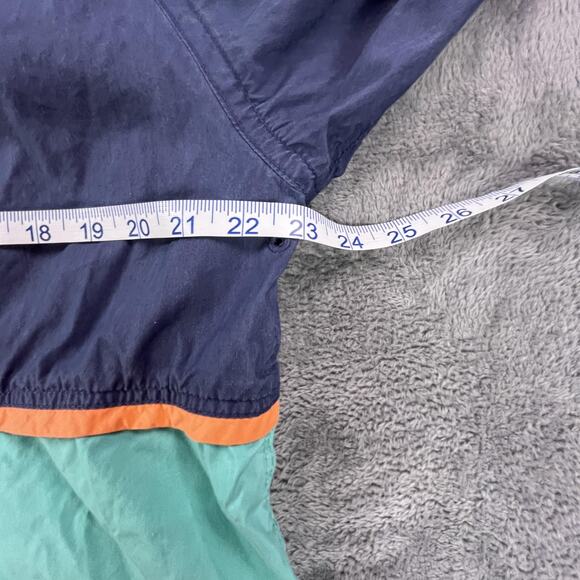 Vineyard Vines Anorak Pullover Mens Medium Navy Teal Hooded Half Zip Colorblock - Picture 9 of 12